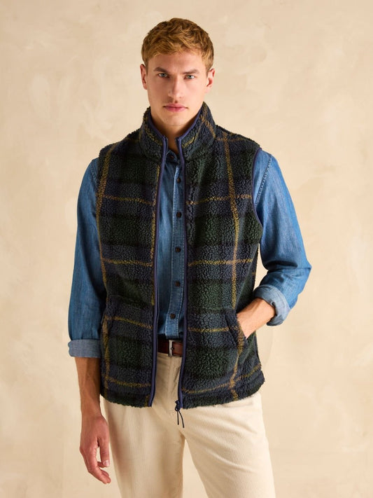 Otis Navy Borg Fleece Gilet - RUTHERFORD & Co