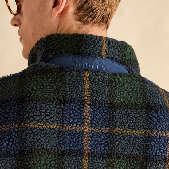 Otis Navy Check Borg Fleece - RUTHERFORD & Co