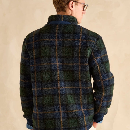 Otis Navy Check Borg Fleece - RUTHERFORD & Co