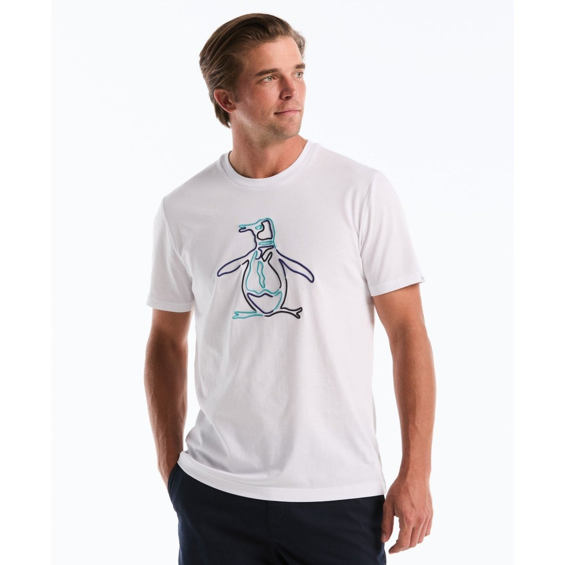 Outline Pete Graphic T-Shirt In Bright White - RUTHERFORD & Co