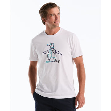 Outline Pete Graphic T-Shirt In Bright White - RUTHERFORD & Co
