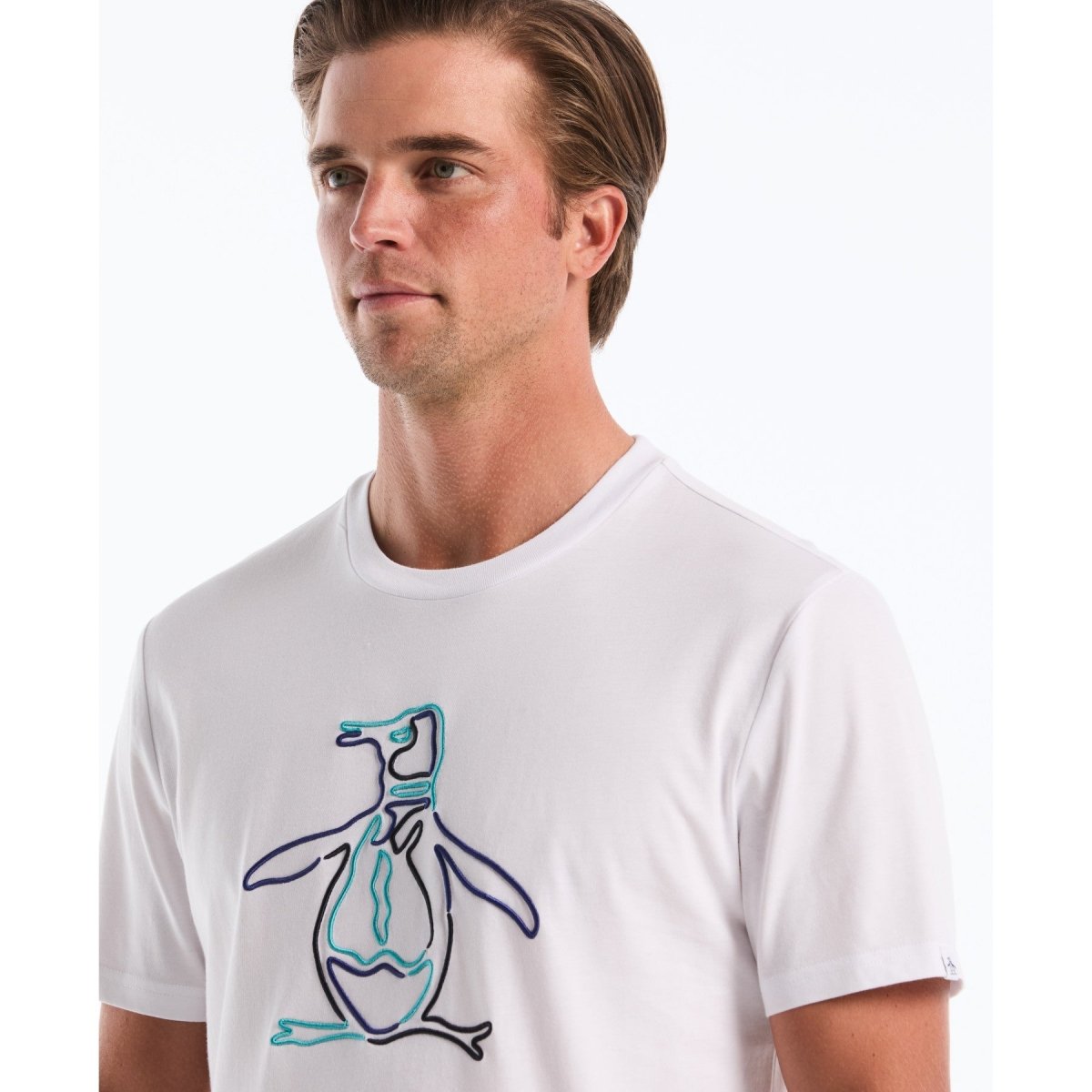 Outline Pete Graphic T-Shirt In Bright White - RUTHERFORD & Co