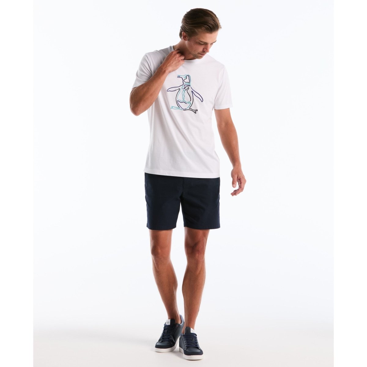 Outline Pete Graphic T-Shirt In Bright White - RUTHERFORD & Co