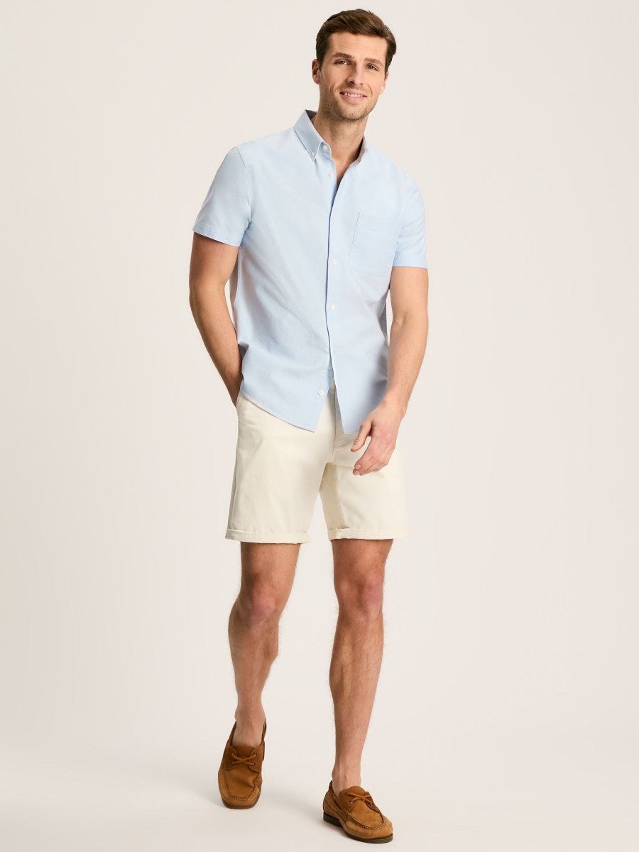 Oxford Blue Classic Fit Short Sleeve Shirt - RUTHERFORD & Co