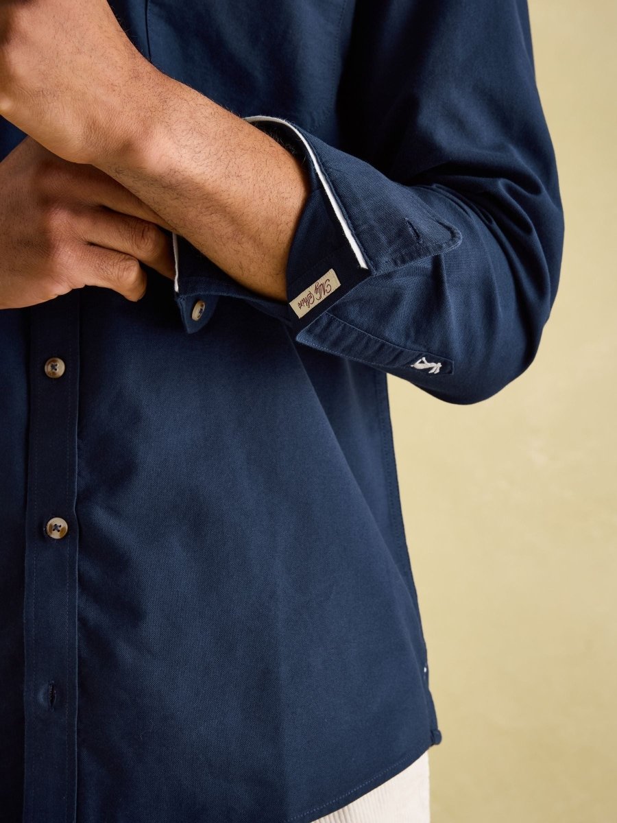 Oxford Navy Long Sleeve Classic Fit Shirt - RUTHERFORD & Co