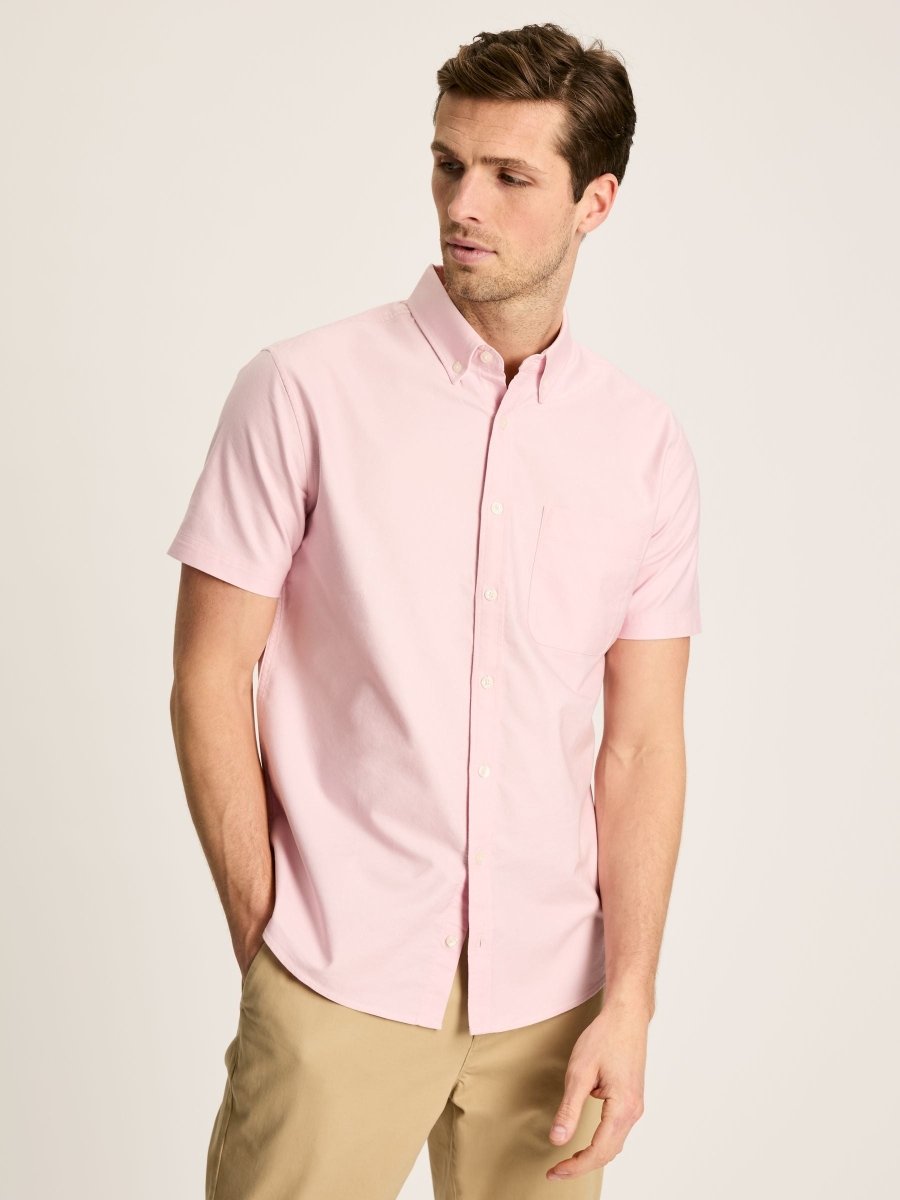 Oxford Pink Classic Fit Short Sleeve Shirt - RUTHERFORD & Co