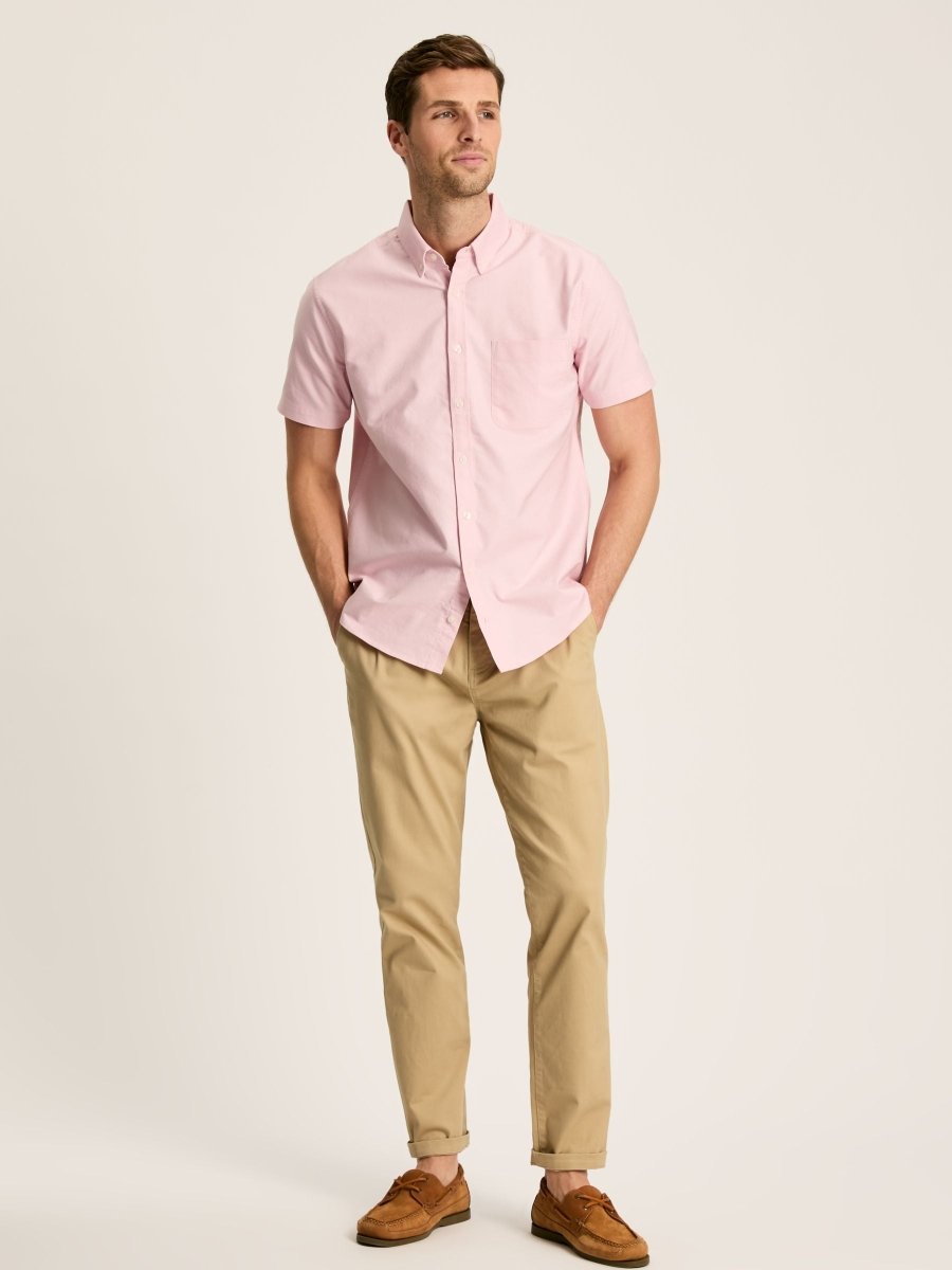 Oxford Pink Classic Fit Short Sleeve Shirt - RUTHERFORD & Co