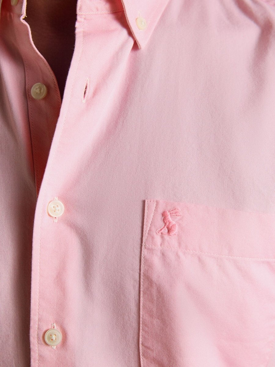 Oxford Pink Short Sleeve Classic Fit Cotton Shirt - RUTHERFORD & Co