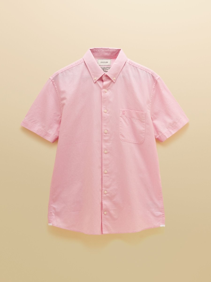 Oxford Pink Short Sleeve Classic Fit Cotton Shirt - RUTHERFORD & Co