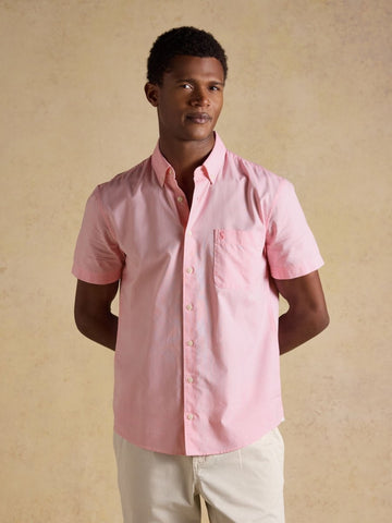 Oxford Pink Short Sleeve Classic Fit Cotton Shirt - RUTHERFORD & Co