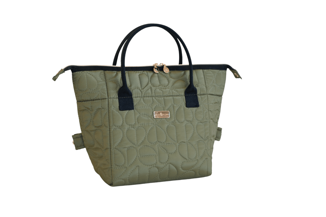 Oxford Quilted Convertible Lunch Bag Khaki - RUTHERFORD & Co