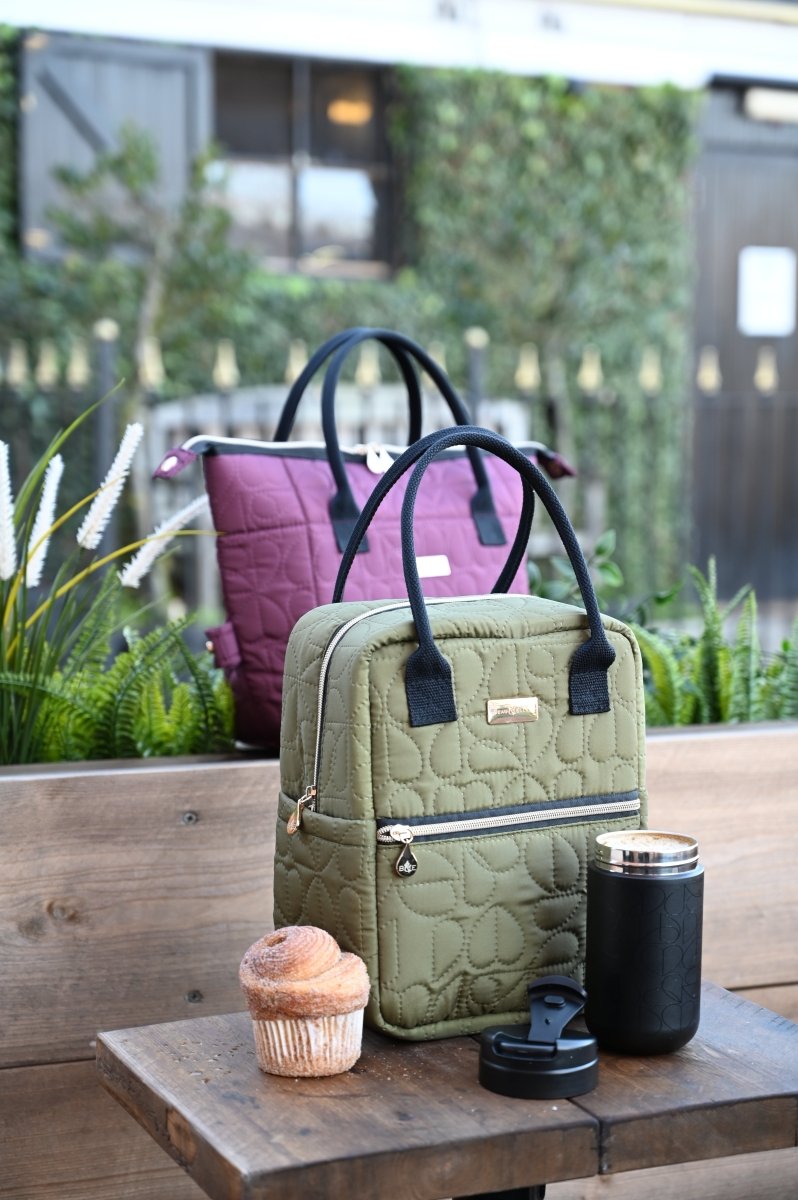 Oxford Quilted Upright Lunch Bag Khaki - RUTHERFORD & Co