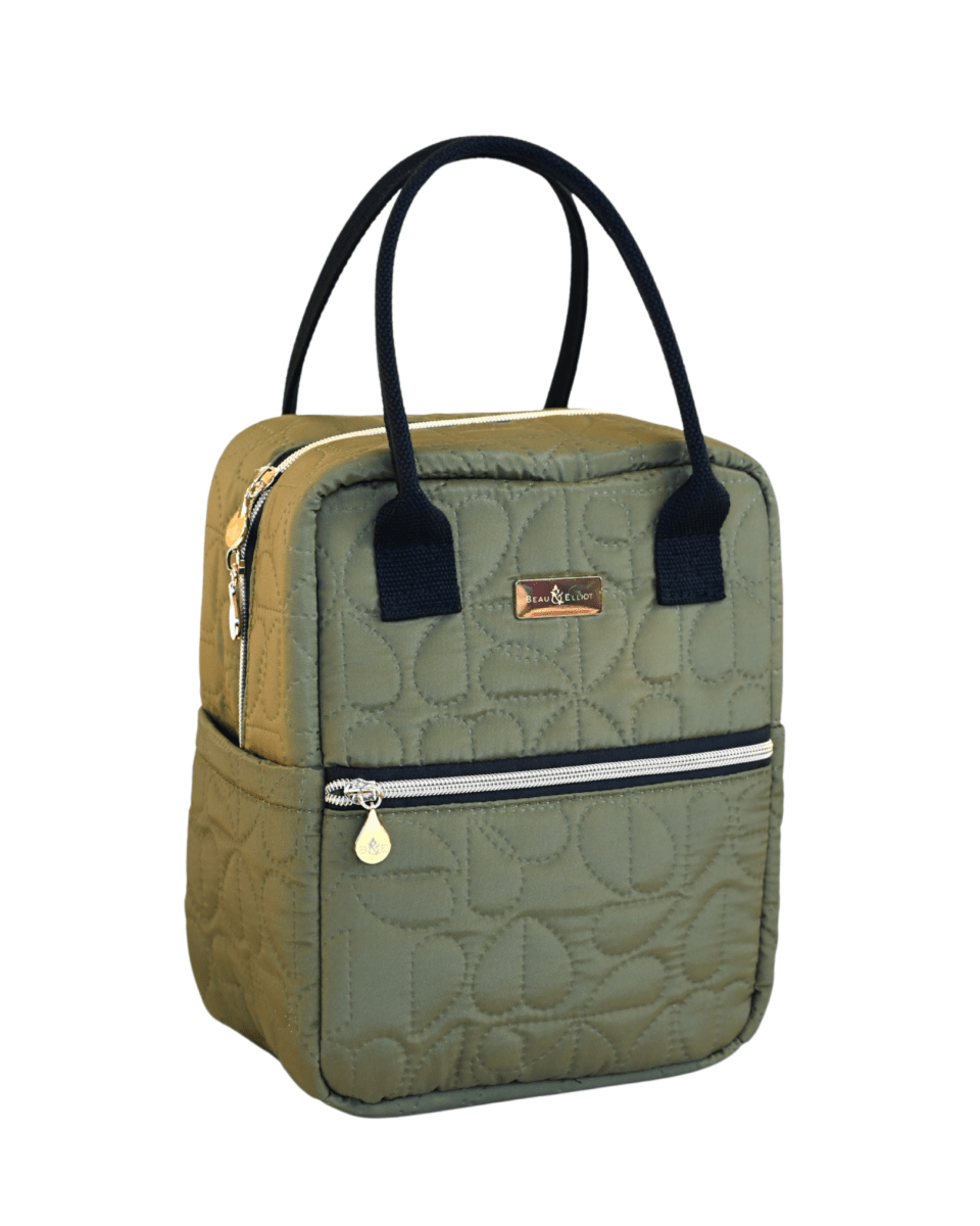 Oxford Quilted Upright Lunch Bag Khaki - RUTHERFORD & Co
