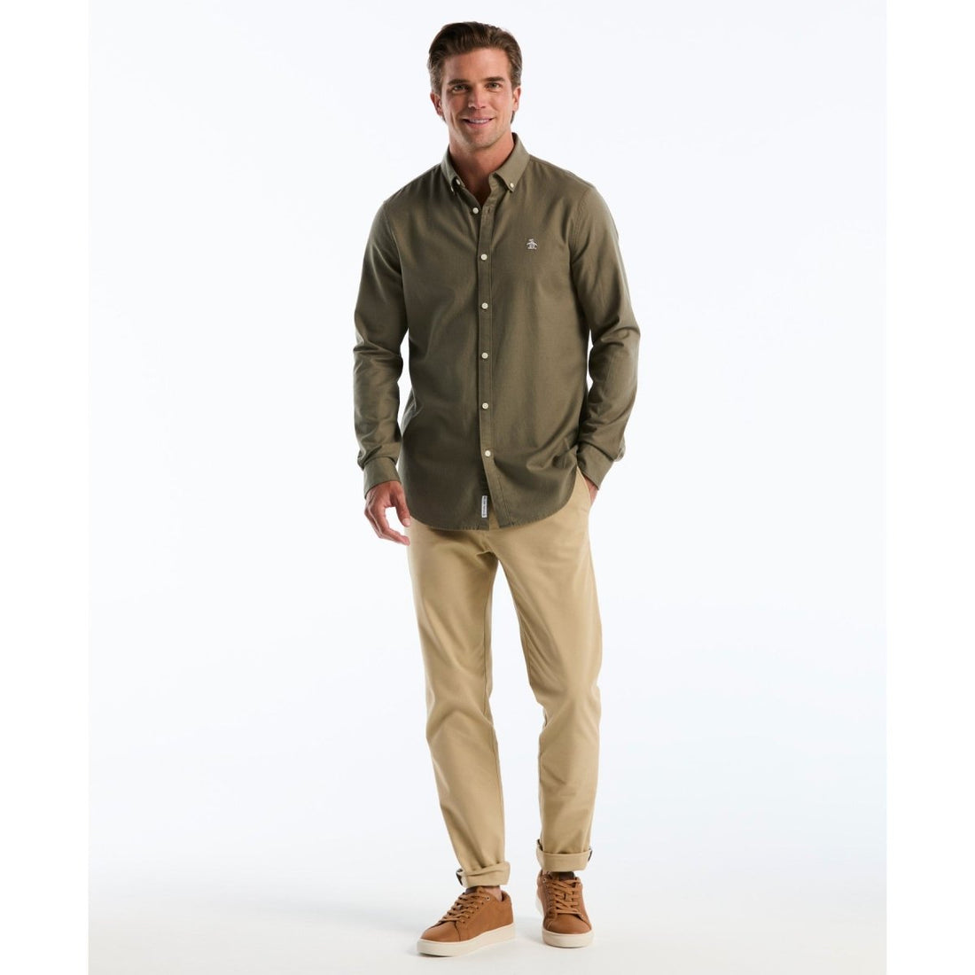 Oxford Shirt In Dusty Olive - RUTHERFORD & Co