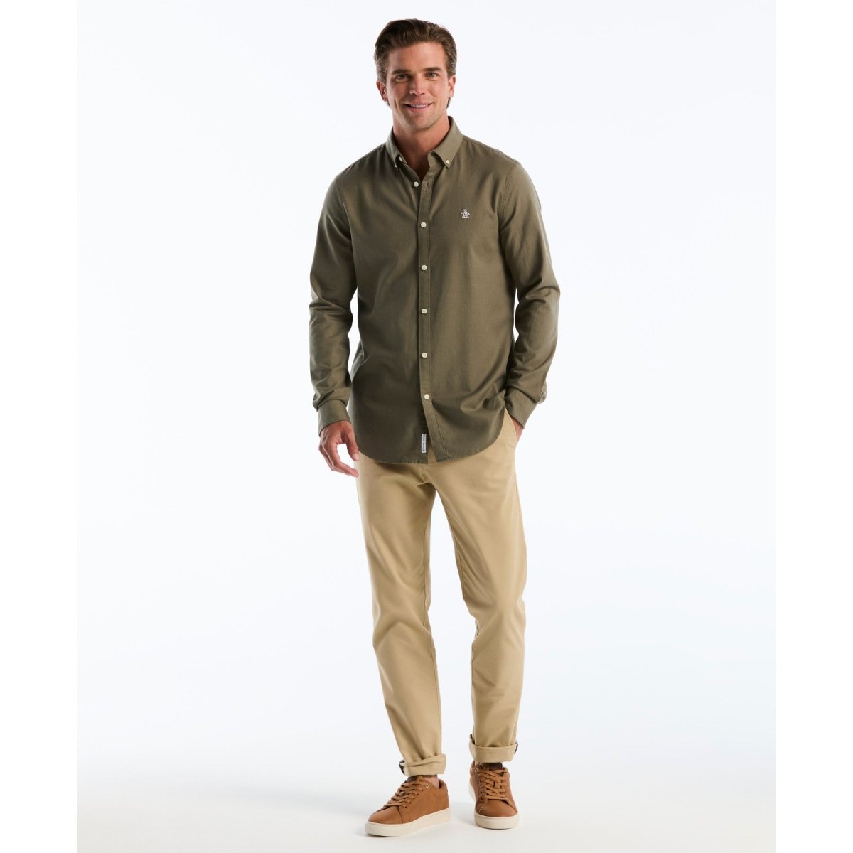 Oxford Shirt In Dusty Olive - RUTHERFORD & Co