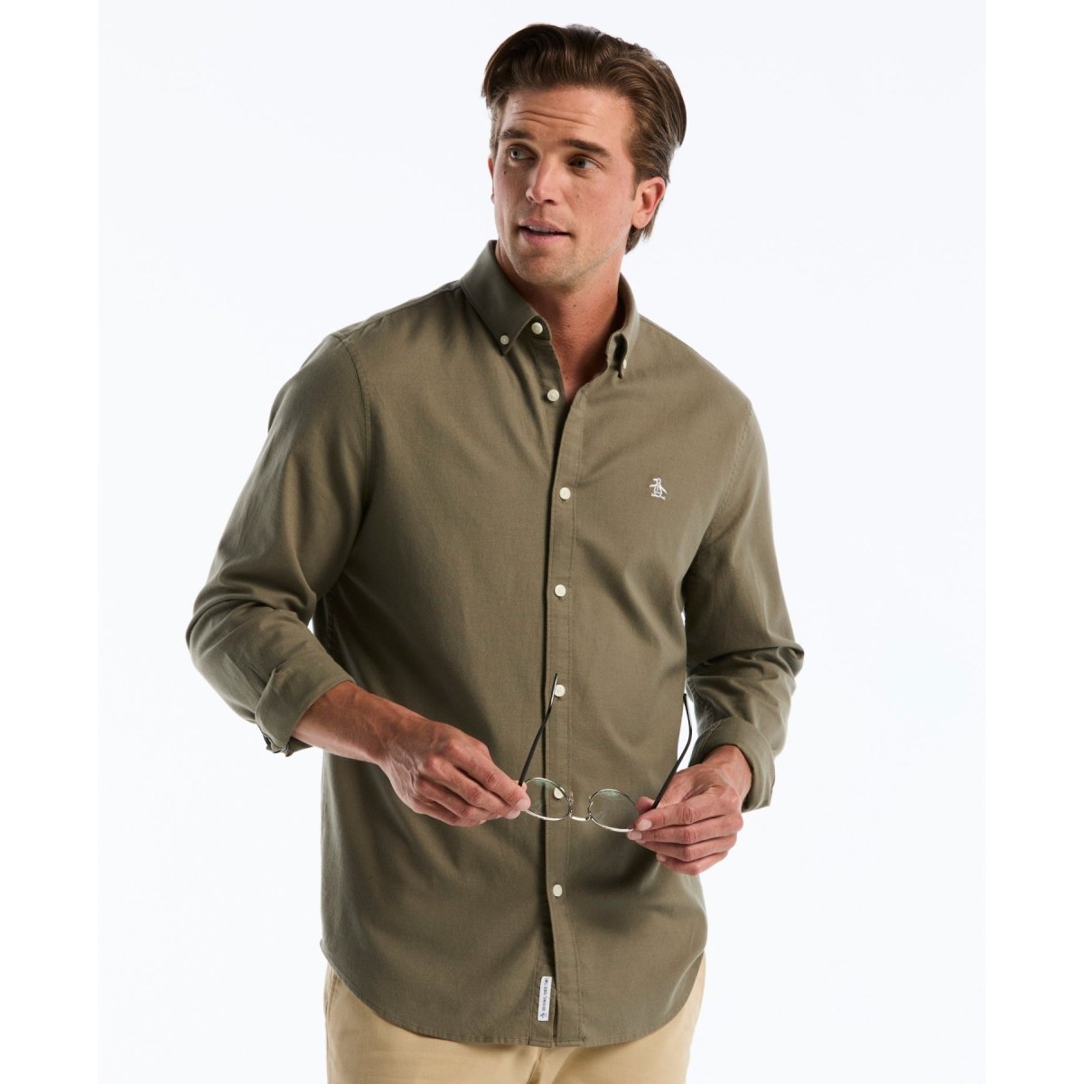 Oxford Shirt In Dusty Olive - RUTHERFORD & Co