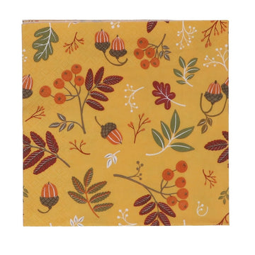Pack/20 Paper Napkin 16cm – Acorn/Berry - RUTHERFORD & Co