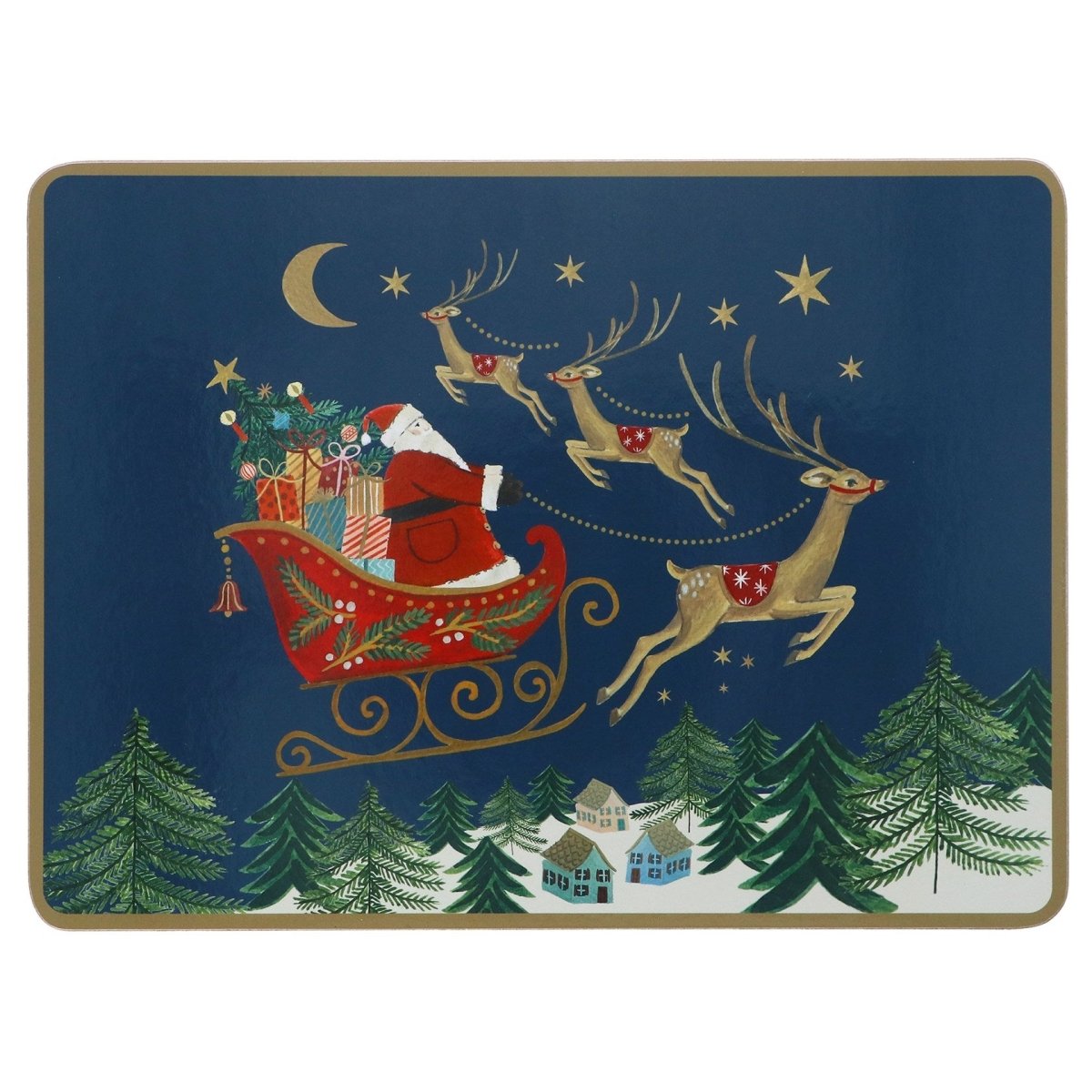 Pack/4 Cork Based Placemats 21cm – Nostalgia Sleigh - RUTHERFORD & Co