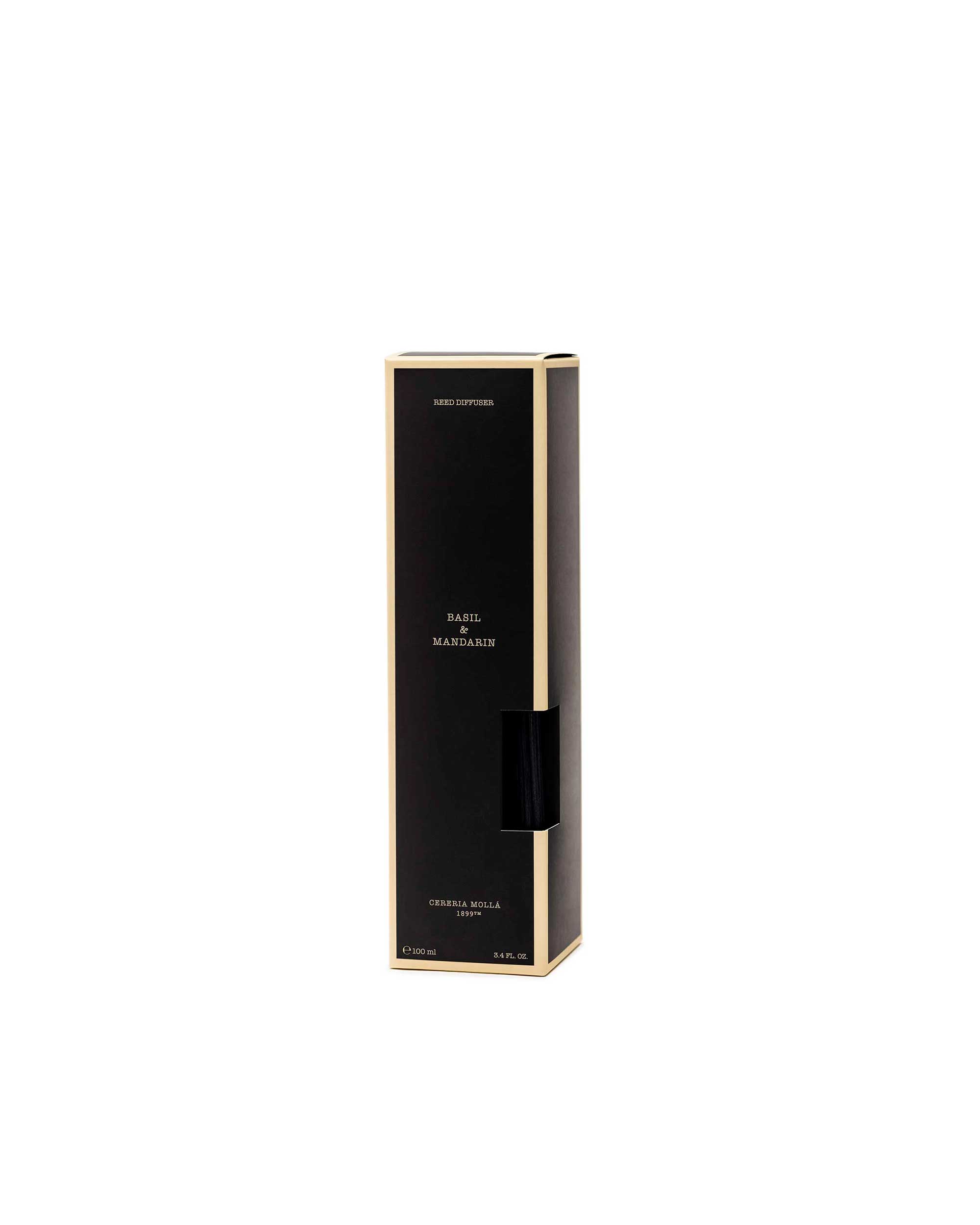 Premium Reed Diffuser 100ml - Basil & Mandarin - Black