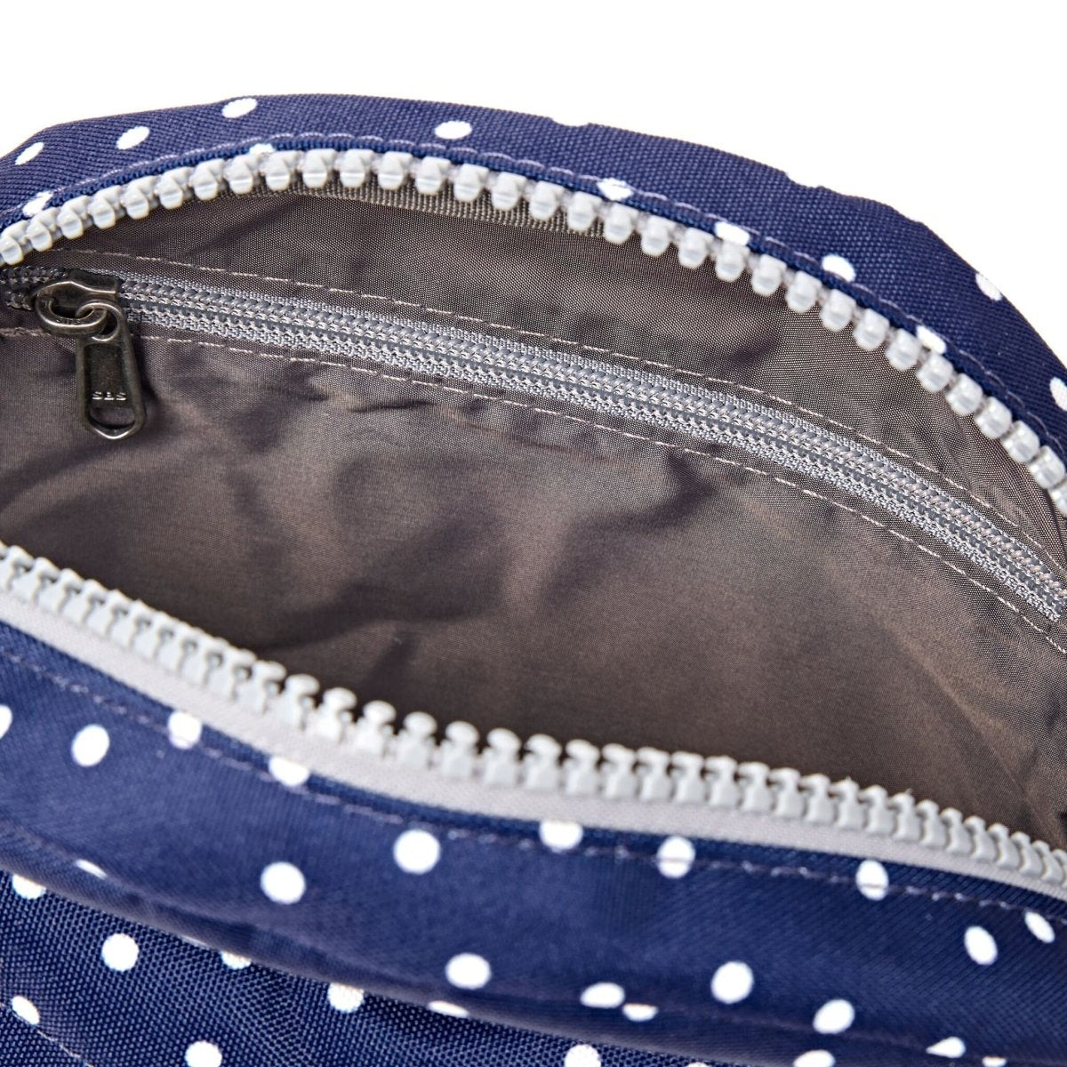 Paddington Crossbody Bag in Navy Polka Dot - RUTHERFORD & Co