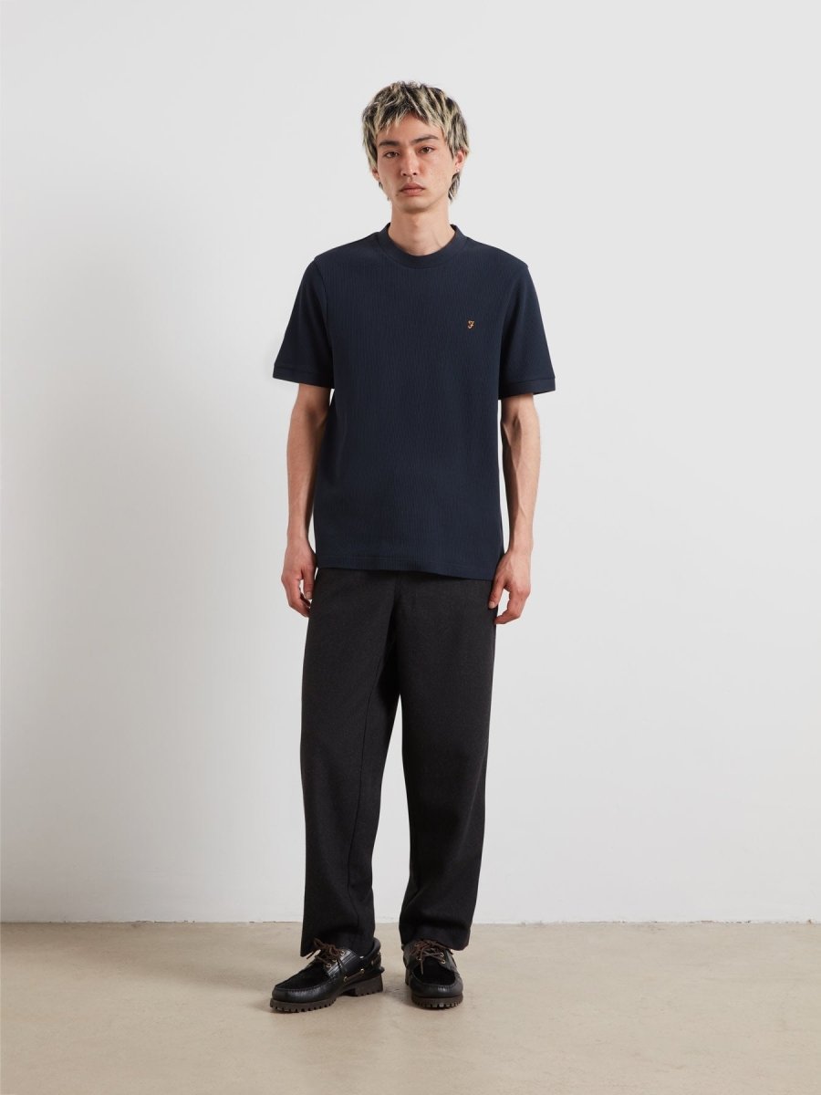 Paine Waffle T-Shirt In True Navy - RUTHERFORD & Co