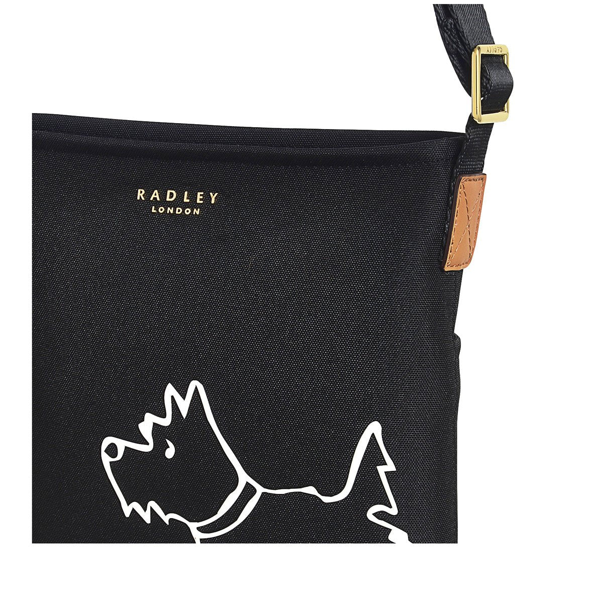 Palace Gardens Black Small Ziptop Crossbody - RUTHERFORD & Co
