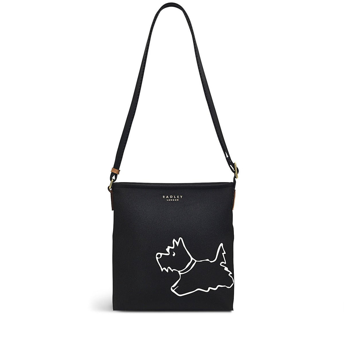 Palace Gardens Black Small Ziptop Crossbody - RUTHERFORD & Co