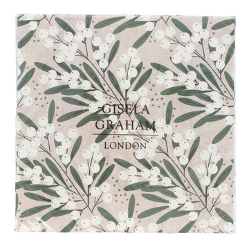 Paper Napkins/Mistletoe Ivory/Pack 20 - RUTHERFORD & Co