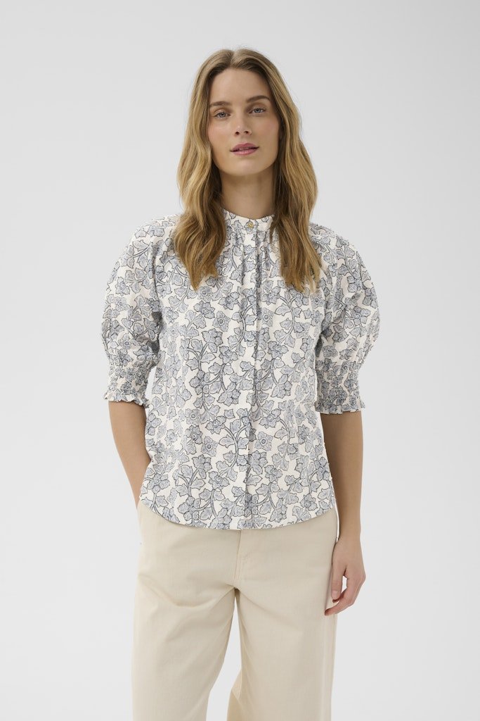Part Two Almeras Shirt - Dark Navy Leaf Print - RUTHERFORD & Co