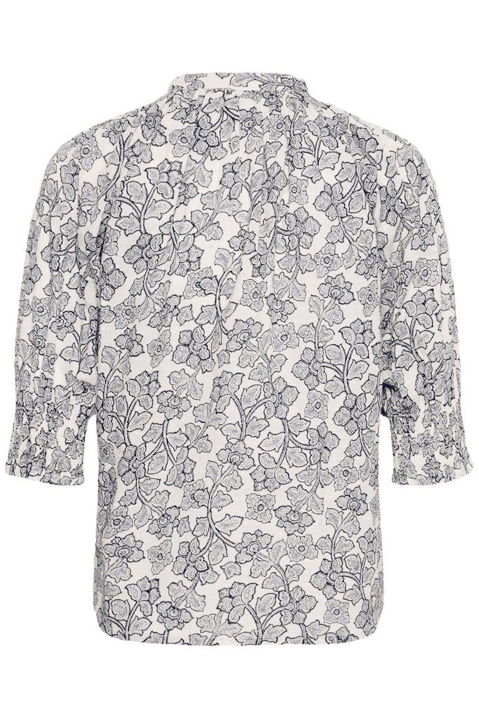 Part Two Almeras Shirt - Dark Navy Leaf Print - RUTHERFORD & Co