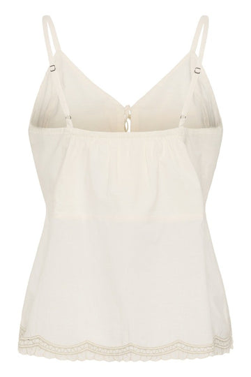 Part Two Bellisia Top - Whisper White with French Oak Embroidery - RUTHERFORD & Co