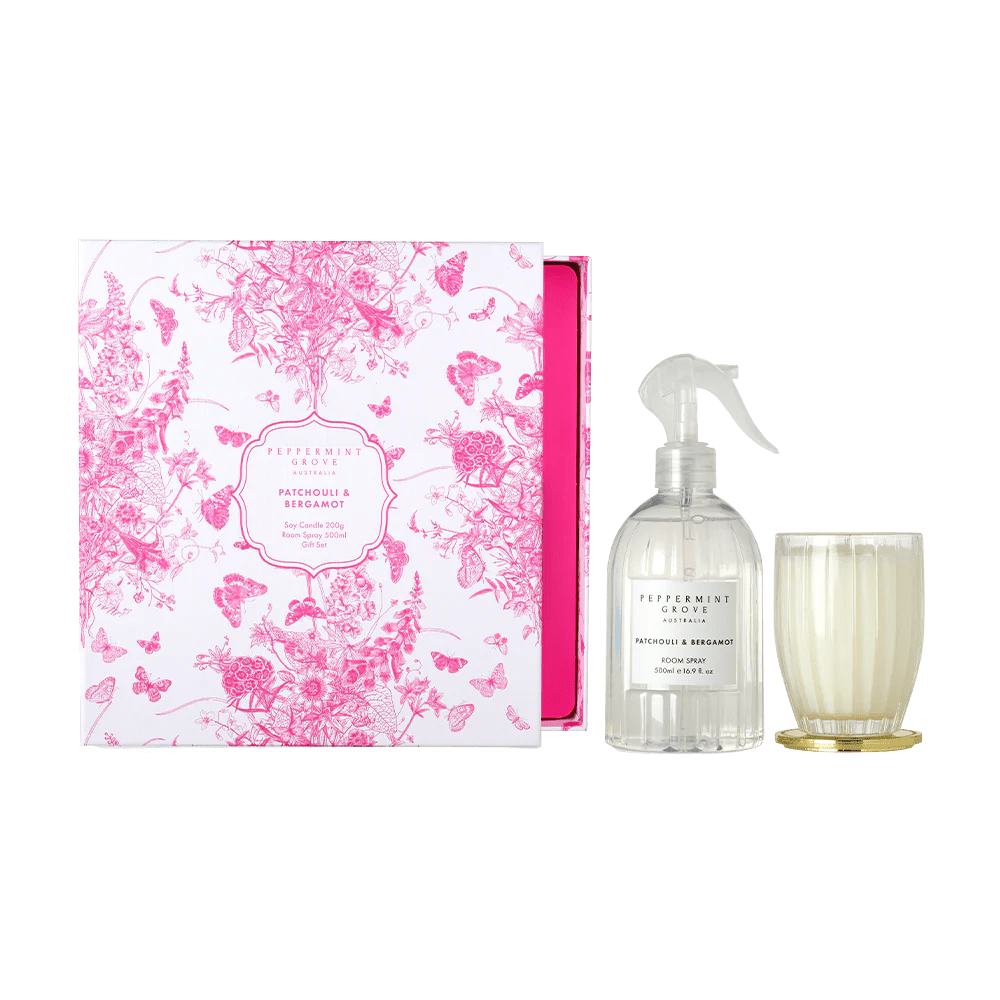 Patchouli & Bergamot Candle & Room Spray Gift Set - RUTHERFORD & Co