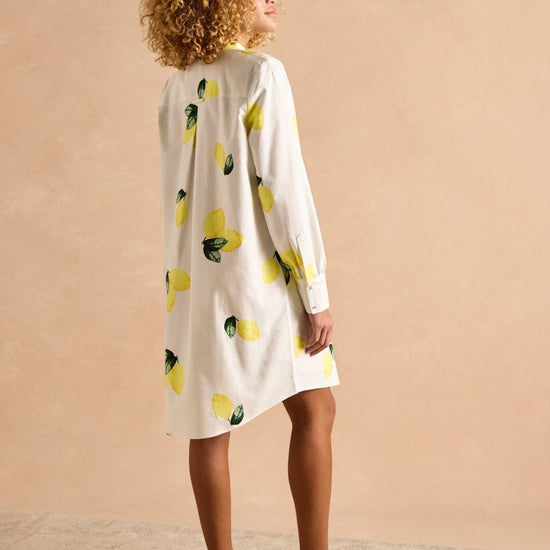 Phoebe Lemon Print Cotton Shirt Dress - RUTHERFORD & Co