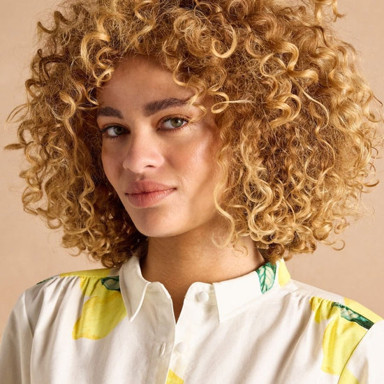 Phoebe Lemon Print Cotton Shirt Dress - RUTHERFORD & Co