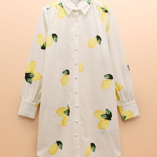 Phoebe Lemon Print Cotton Shirt Dress - RUTHERFORD & Co