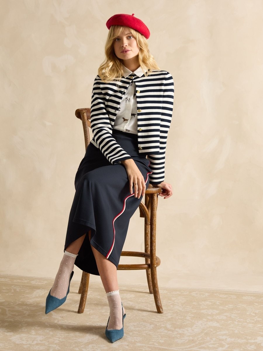 Pia Navy Ponte Jersey Skirt - RUTHERFORD & Co