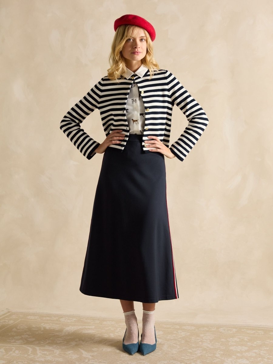 Pia Navy Ponte Jersey Skirt - RUTHERFORD & Co