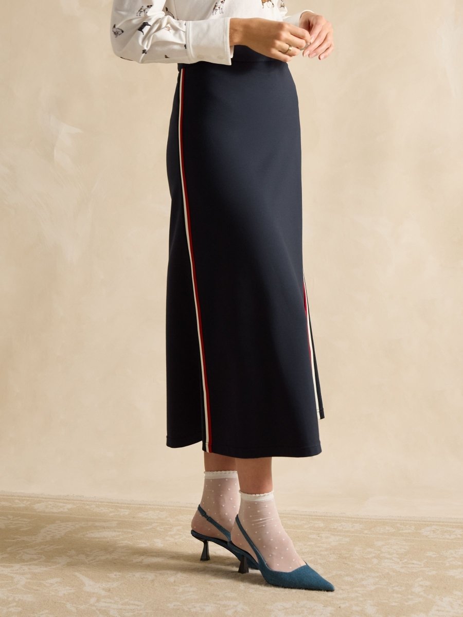 Pia Navy Ponte Jersey Skirt - RUTHERFORD & Co