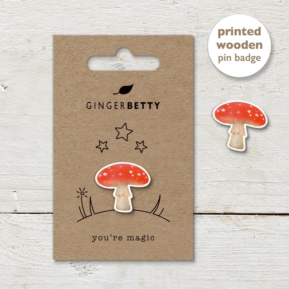 Pin Badge - Mushroom - RUTHERFORD & Co