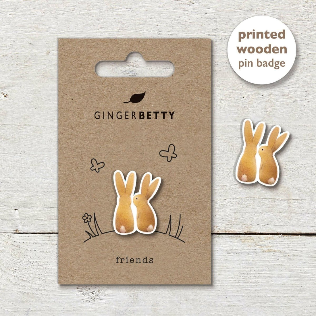 Pin Badge - Two Rabbits - RUTHERFORD & Co