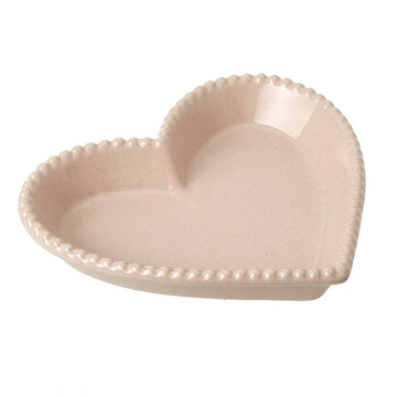 Pink Ceramic Heart Plate Med - RUTHERFORD & Co