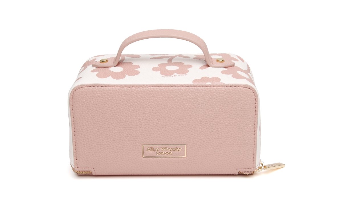 Pink Floral Mini Train Case - RUTHERFORD & Co