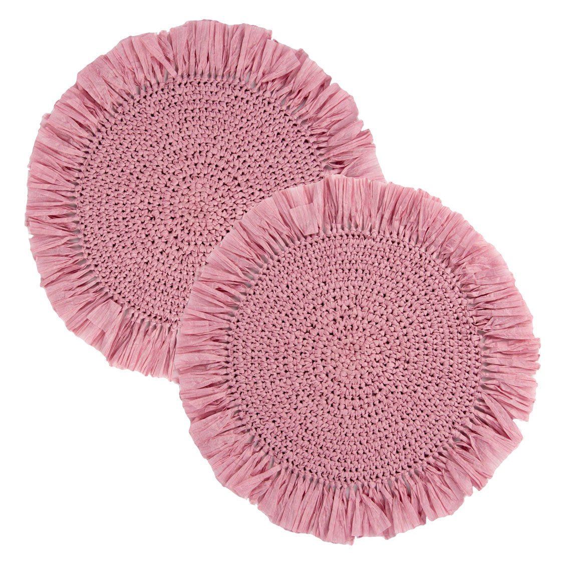 Pink Raffia Placemats - 2 Pack - RUTHERFORD & Co