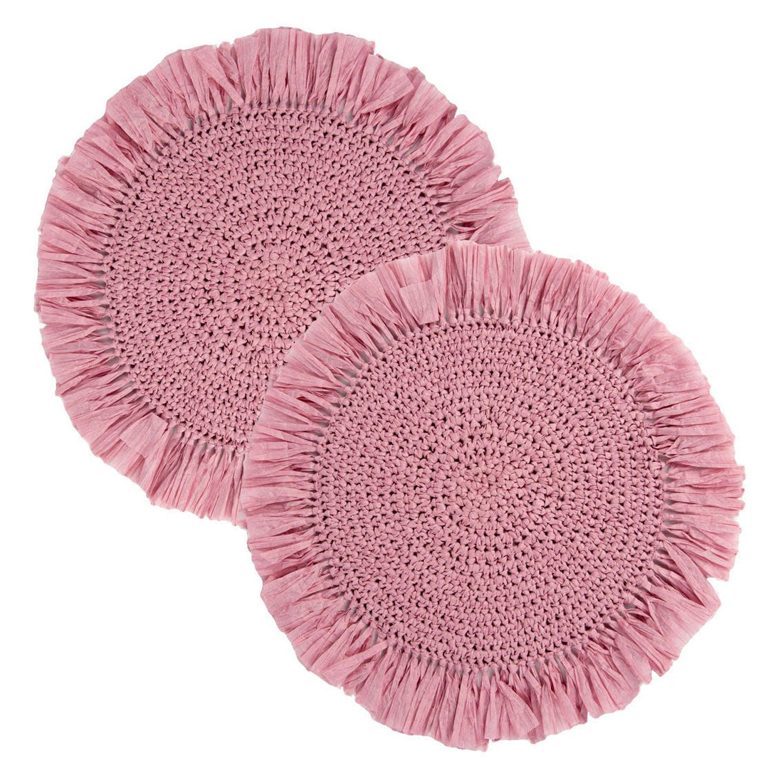 Pink Raffia Placemats - 2 Pack - RUTHERFORD & Co