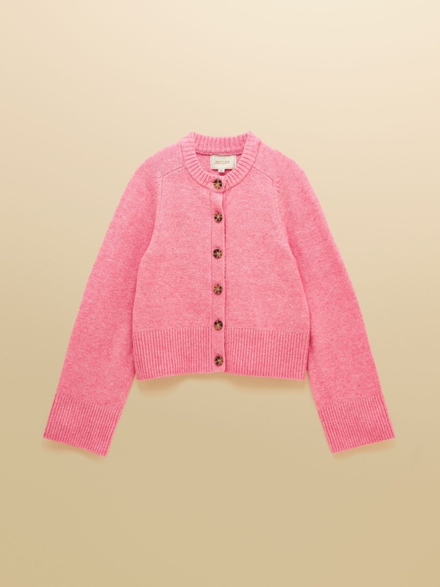 Pink Relaxed Knitted Button Up Cardigan - RUTHERFORD & Co