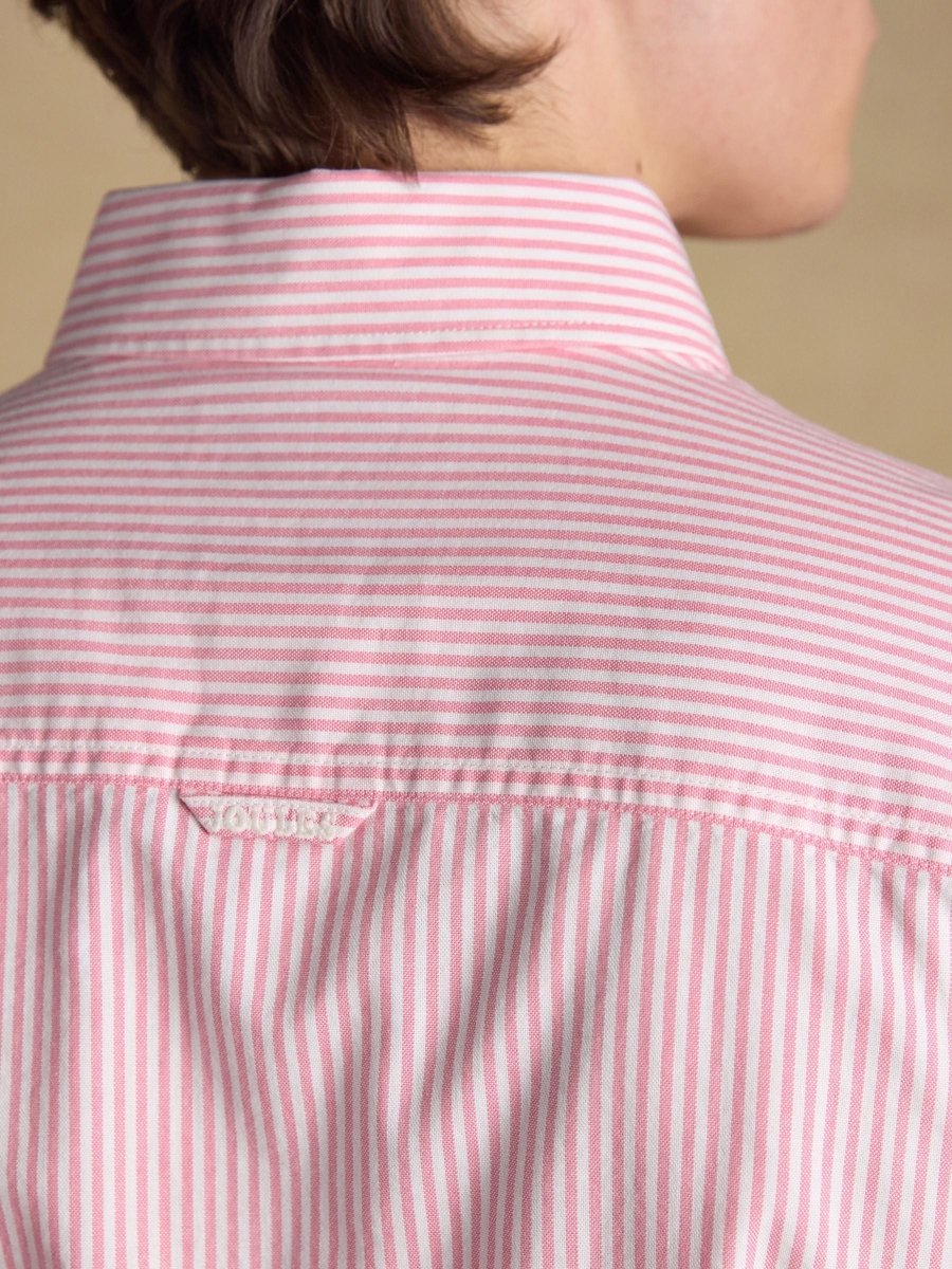 Pink & White Striped Classic Fit Oxford Shirt - RUTHERFORD & Co