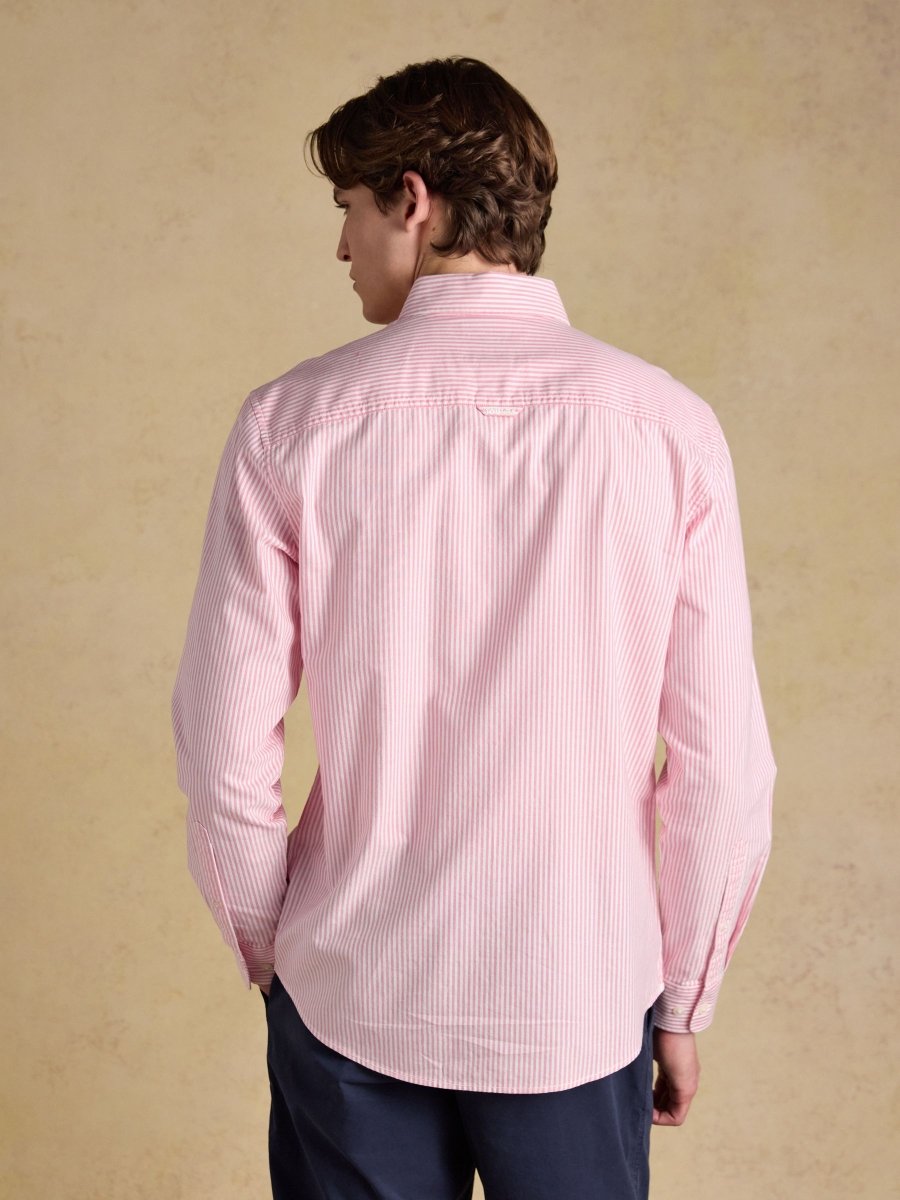 Pink & White Striped Classic Fit Oxford Shirt - RUTHERFORD & Co
