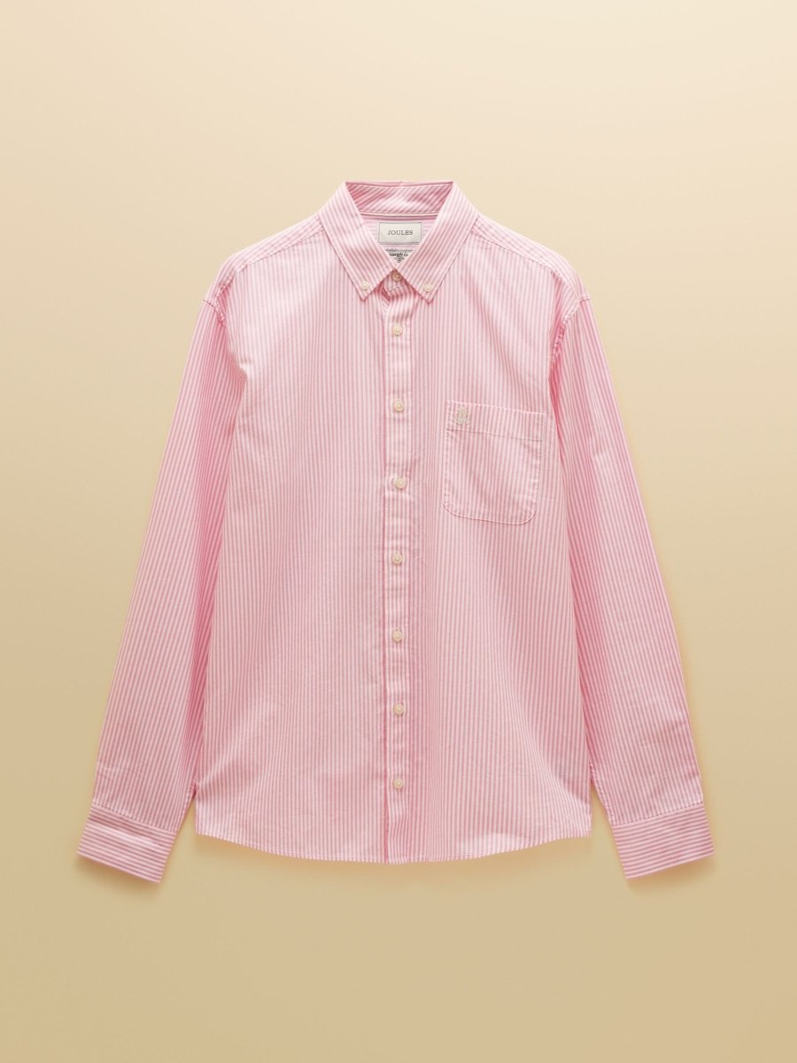 Pink & White Striped Classic Fit Oxford Shirt - RUTHERFORD & Co