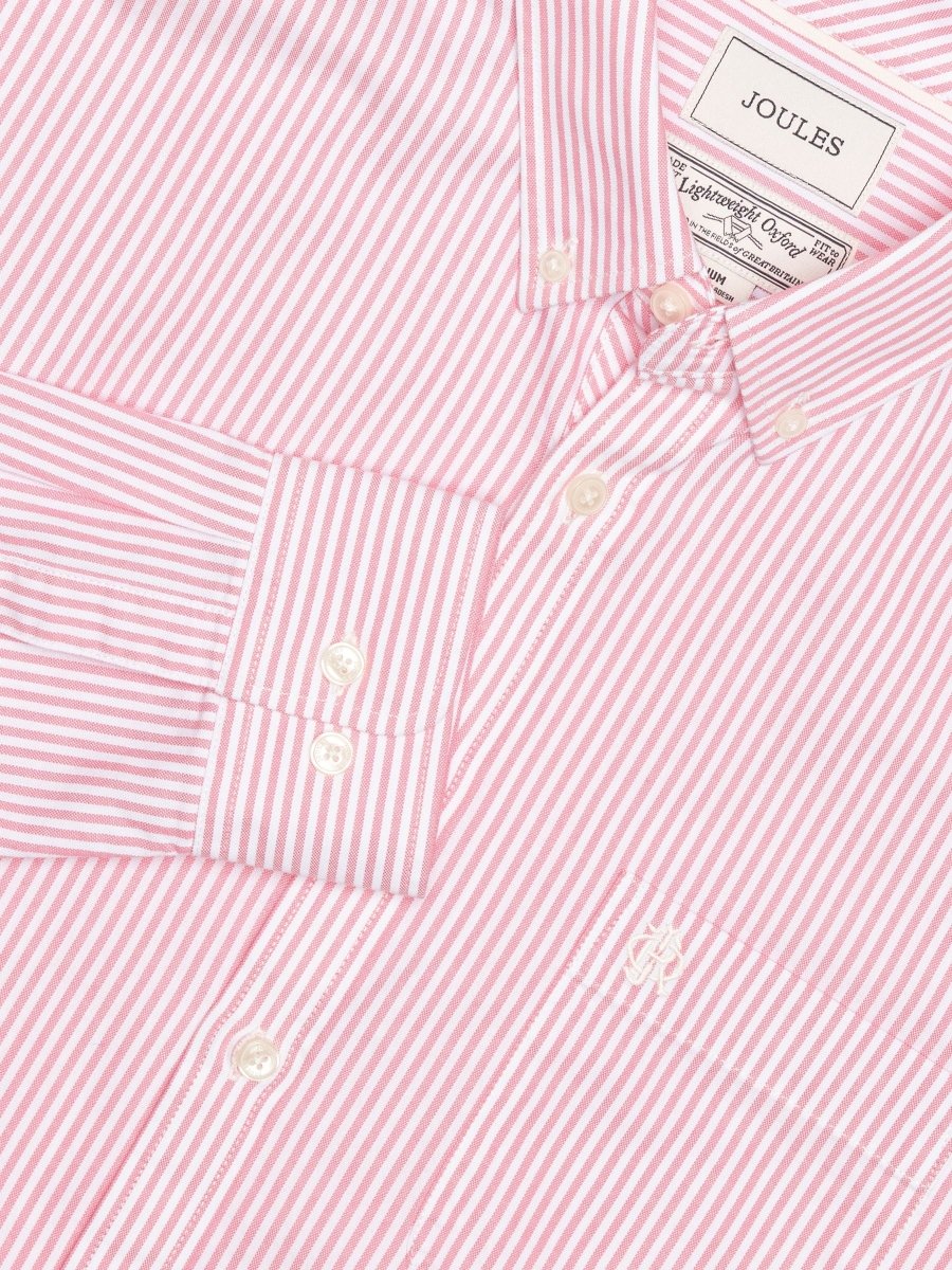 Pink & White Striped Classic Fit Oxford Shirt - RUTHERFORD & Co