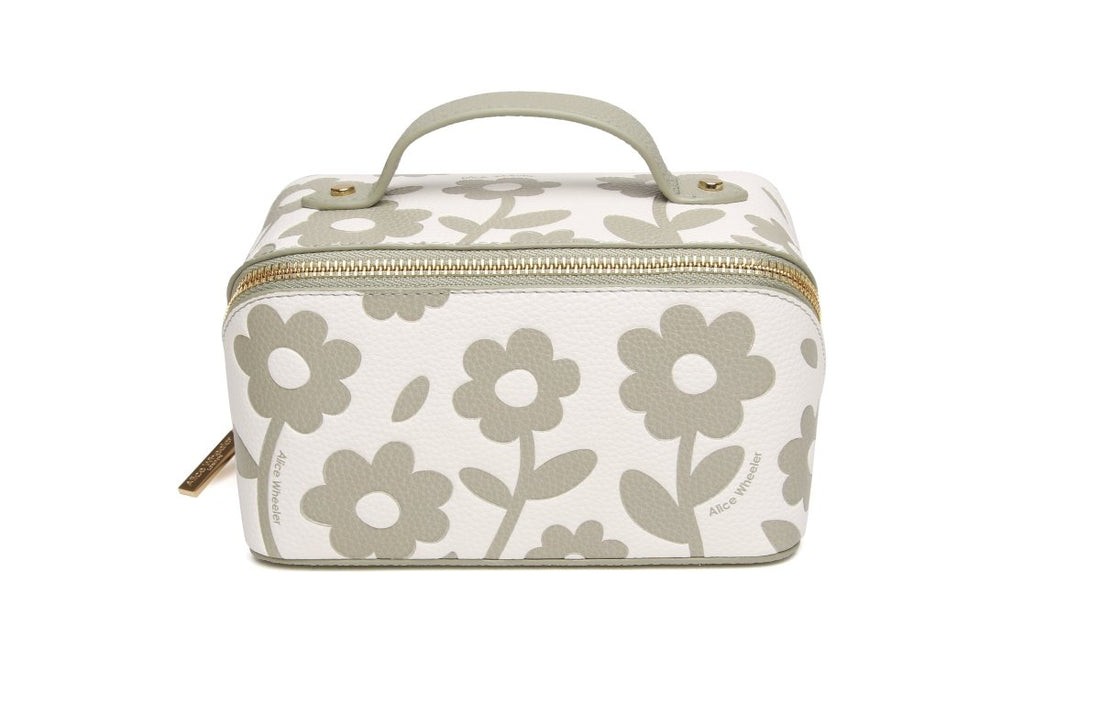 Pistachio Floral Mini Train Case - RUTHERFORD & Co